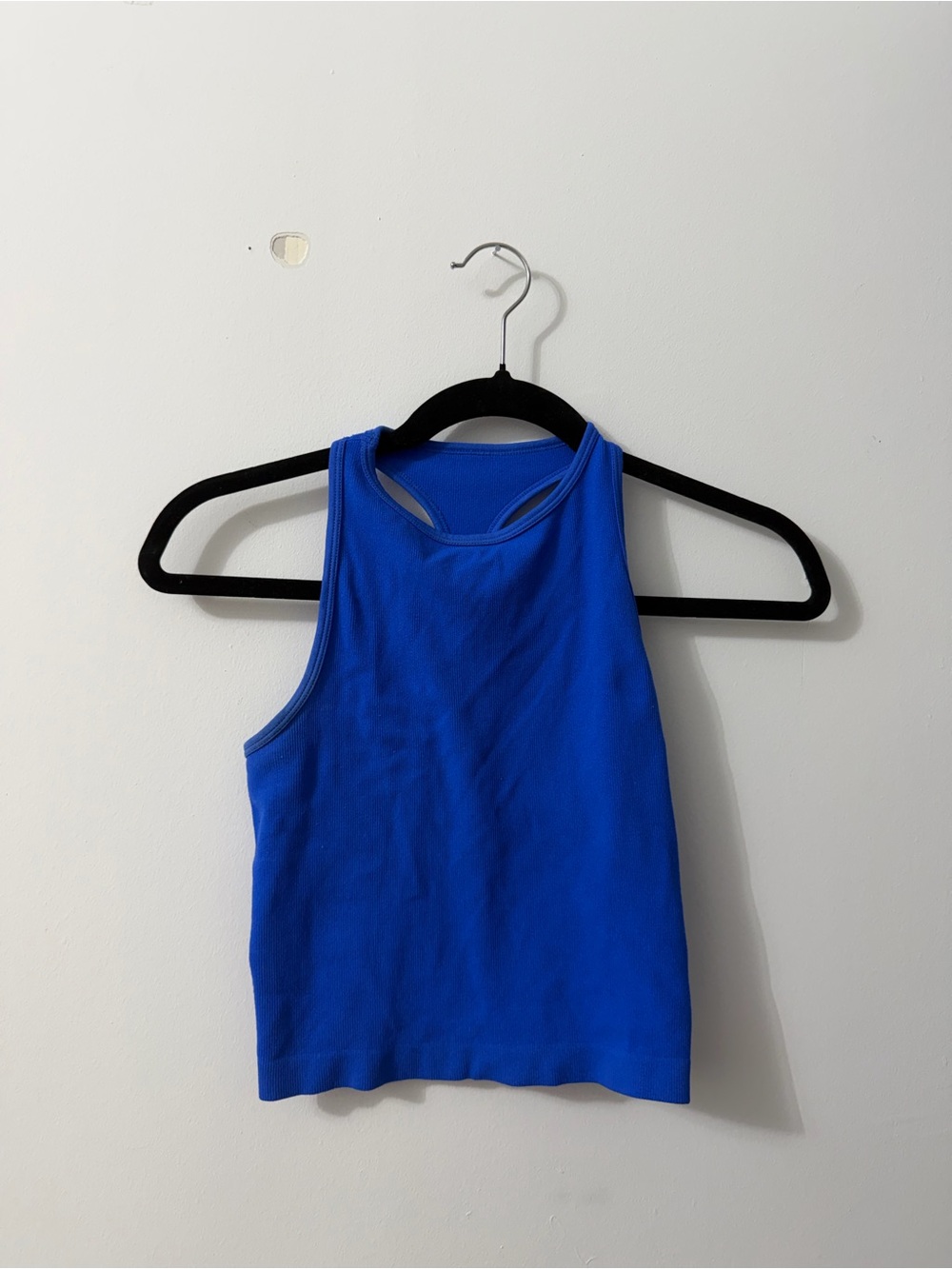 Aura Royal Blue Sleeveless Crop Tank Top